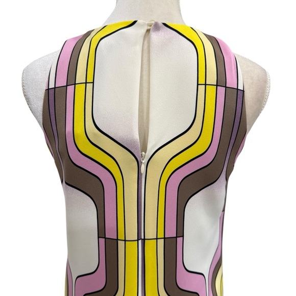 Marella 365 By Max Mara Scorza Sleeveless Geo Print Midi Dress Gold Tone Decor 4 - Picture 7 of 16